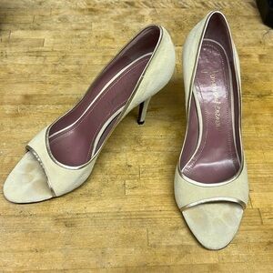 Jean Micheal Cazabat open toe 3” pumps